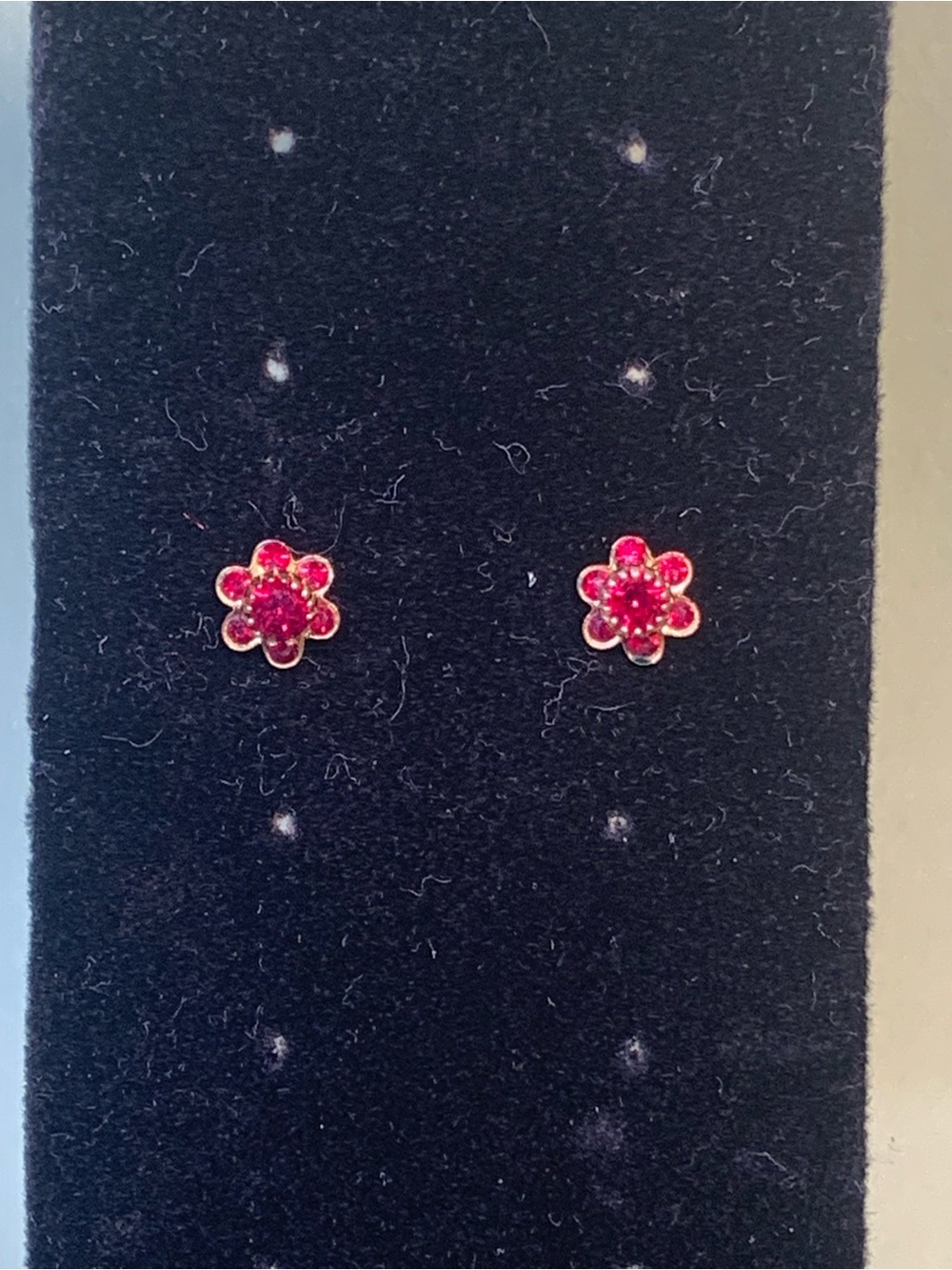 Red Flower Crystal Stud Earrings - Women Jewelry
